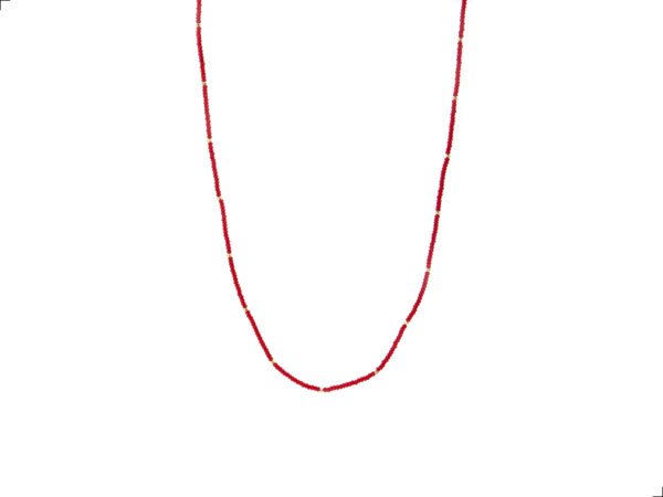 Collar Coral Oro 14k Mix Plata De 1ra Ley 925 Largo 62 Cms By Thiago Turcott®