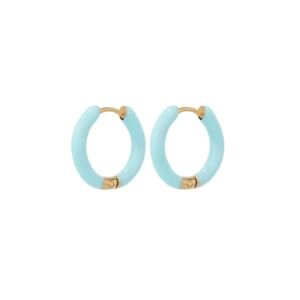 Arracadas Huggies Titanio 18k Enamel Azul By Thiago Turcott®