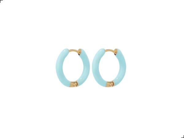 Arracadas Huggies Titanio 18k Enamel Azul By Thiago Turcott®
