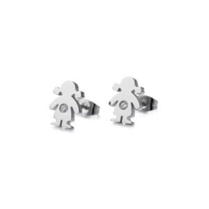 Aretes Niña Punto Brillante Titanio 18k By Thiago Turcott®