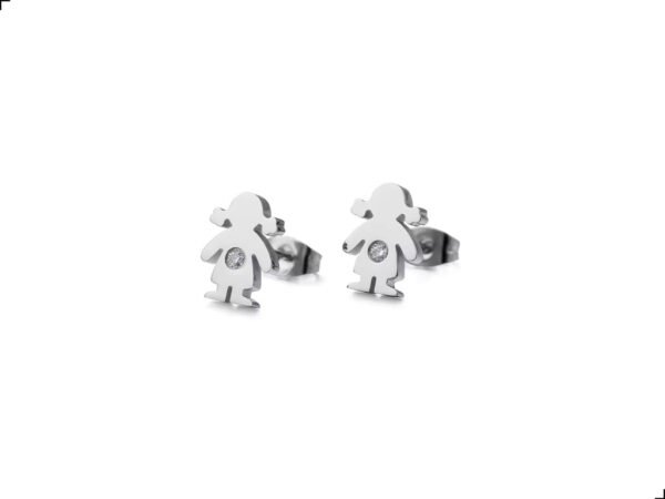 Aretes Niña Punto Brillante Titanio 18k By Thiago Turcott®