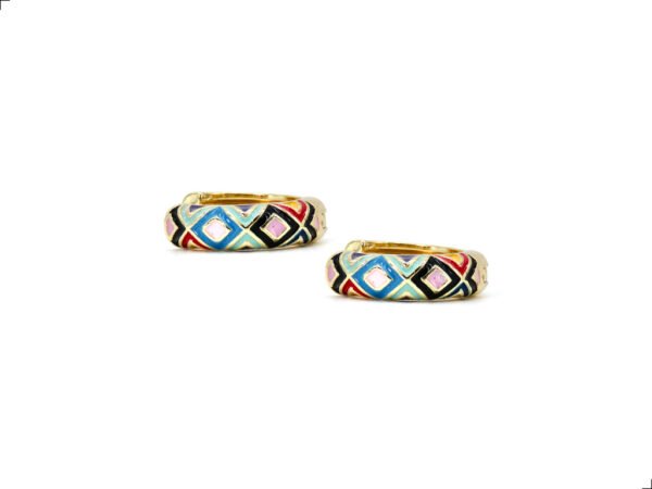 Aretes Gold Filled 18k Enamel Rombos By Thiago Turcott® - Image 2