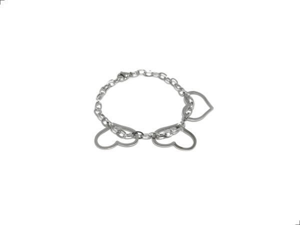 Pulsera 3 Corazones Cadena Titanio 18k By Thiago Turcott® - Image 3