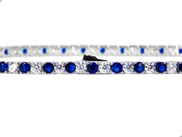 Pulsera Tenis Zafiros 2 Tonos Plata 1ra Ley 925 By Thiago Turcott® - Image 3