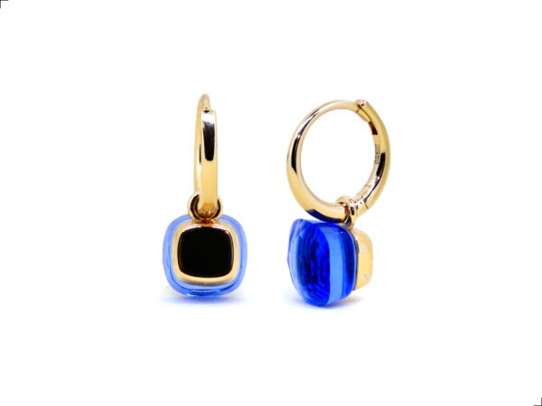 Aretes Nudo Plata 1ra Ley 925 Zafiro 18k Gold Plating - Image 2