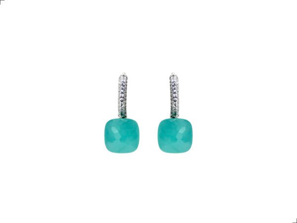Aretes Nudo Jade Plata Esterlina 925