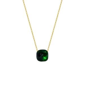 Collar Nudo Moldavita Plata 1ra Ley 925/18k Gold Plating