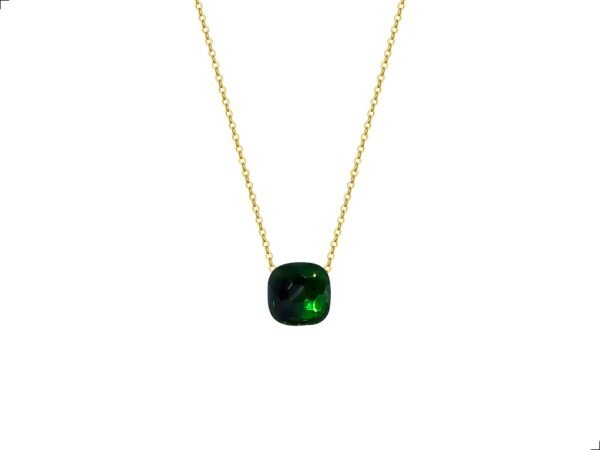 Collar Nudo Moldavita Plata 1ra Ley 925/18k Gold Plating