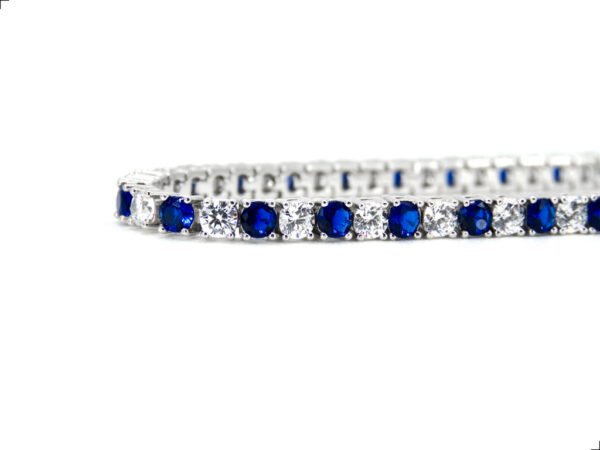 Pulsera Tenis Zafiros 2 Tonos Plata 1ra Ley 925 By Thiago Turcott® - Image 2