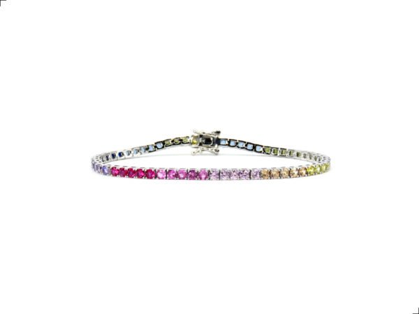 Pulsera Tenis Piedras Mixtas Plata 1ra Ley By Thiago Turcott®