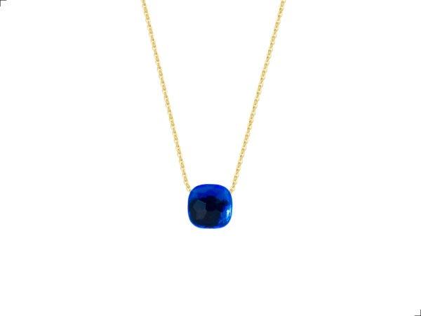 Collar Nudo Zafiro Plata 1ra Ley 925/18k Gold Plating