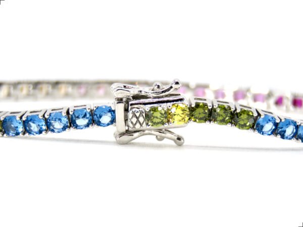 Pulsera Tenis Piedras Mixtas Plata 1ra Ley By Thiago Turcott® - Image 3
