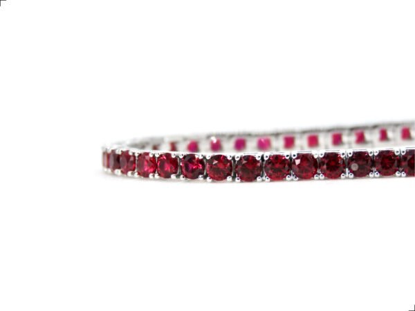 Pulsera Tenis Rubí Hombre Plata 1ra Ley By Thiago Turcott® - Image 2