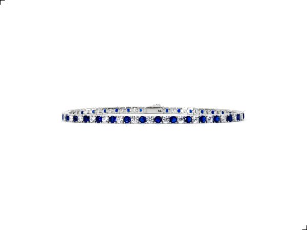 Pulsera Tenis Zafiros 2 Tonos Plata 1ra Ley 925 By Thiago Turcott®