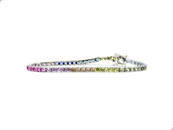 Pulsera Tenis Piedras Mixtas Plata 1ra Ley By Thiago Turcott® - Image 4