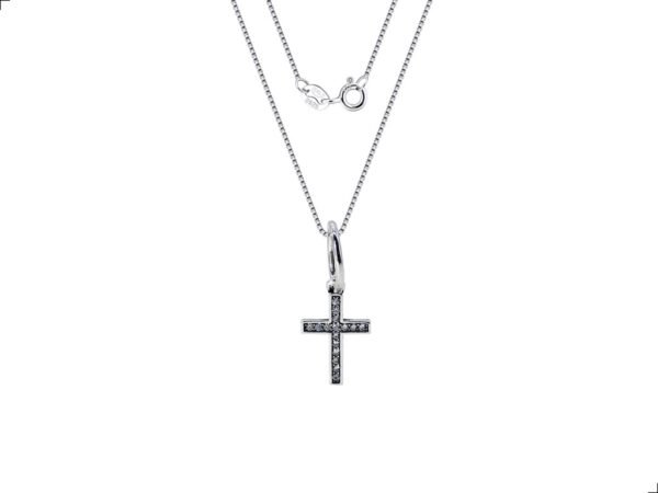 Collar Cruz Chips Brillantes Plata 925 By Thiago Turcott®