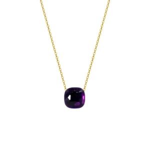Collar Nudo Amatista Plata 1ra Ley 925/18k Gold Plating