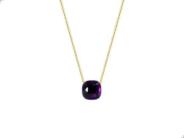 Collar Nudo Amatista Plata 1ra Ley 925/18k Gold Plating