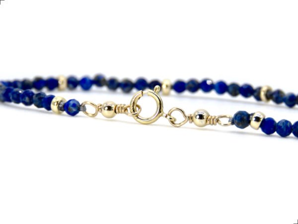 Pulsera Lapislázuli Single Facetado Oro Italiano 14k By Thiago Turcott® - Image 2