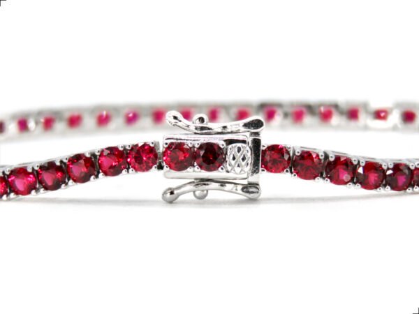 Pulsera Tenis Rubí Hombre Plata 1ra Ley By Thiago Turcott® - Image 3