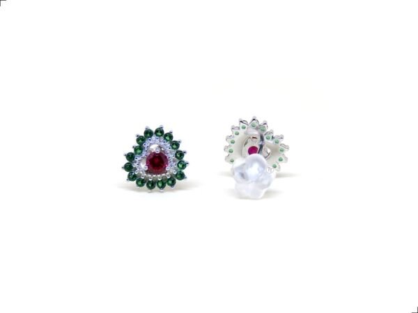 Aretes Corazón Esmeralda Plata 1ra Ley 925 By Thiago Turcott® - Image 4