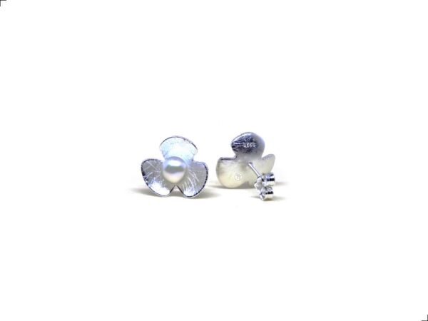 Aretes Clover Plata De 1ra ley 925 Perla Natural By Thiago Turcott® - Image 3