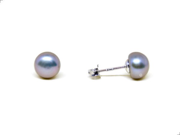 Aretes Perla Natural Gris Plata Esterlina 925 By Thiago Turcott® - Image 4
