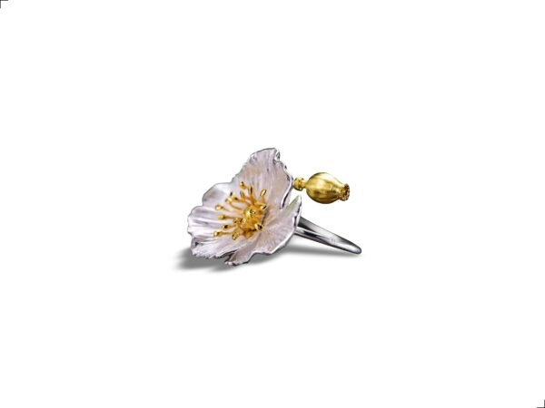 Anillo Flor De Amapola Plata De 1ra Ley 925 Ajustable By Thiago Turcott® - Image 2