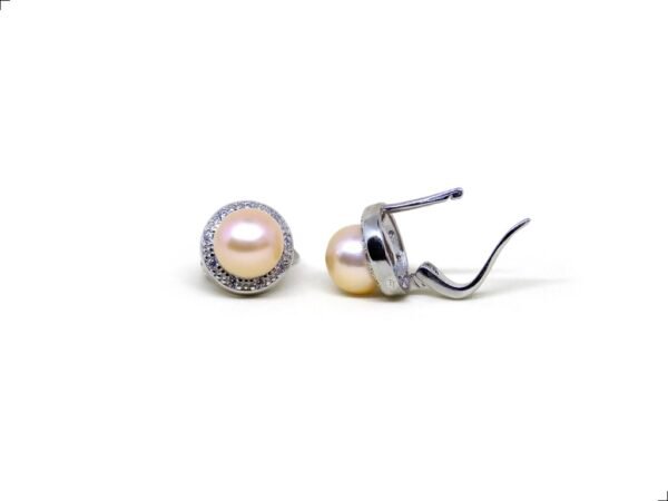 Aretes Perla Natural Salmón Clip Plata Esterlina 925 By Thiago Turcott® - Image 2