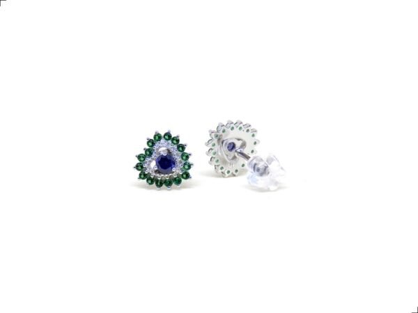 Aretes Corazón Zafiro Plata 1ra Ley 925 By Thiago Turcott® - Image 3