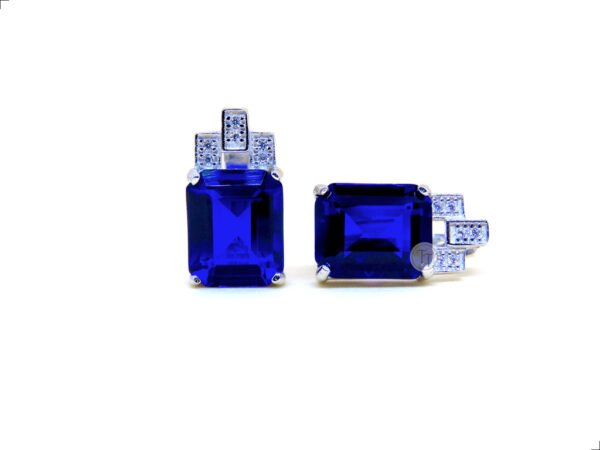 Aretes Zafiro Queen Plata De 1ra Ley 925 By Thiago Turcott® - Image 3