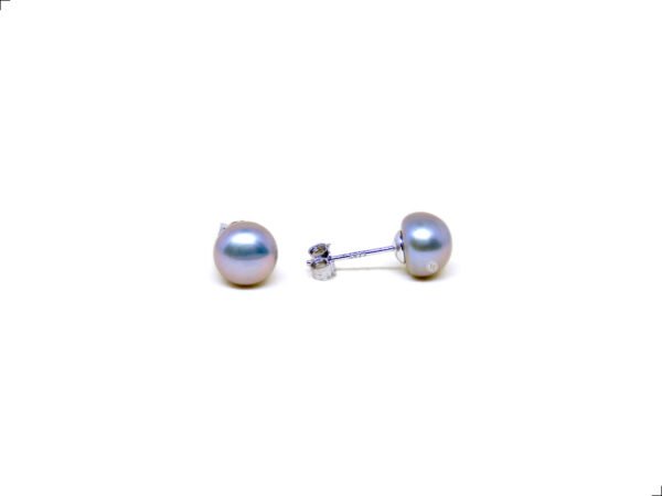 Aretes Perla Natural Gris Plata Esterlina 925 By Thiago Turcott® - Image 2
