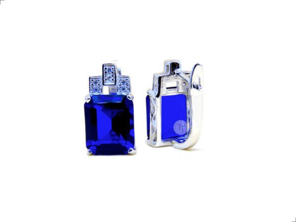 Aretes Zafiro Queen Plata De 1ra Ley 925 By Thiago Turcott® - Image 2