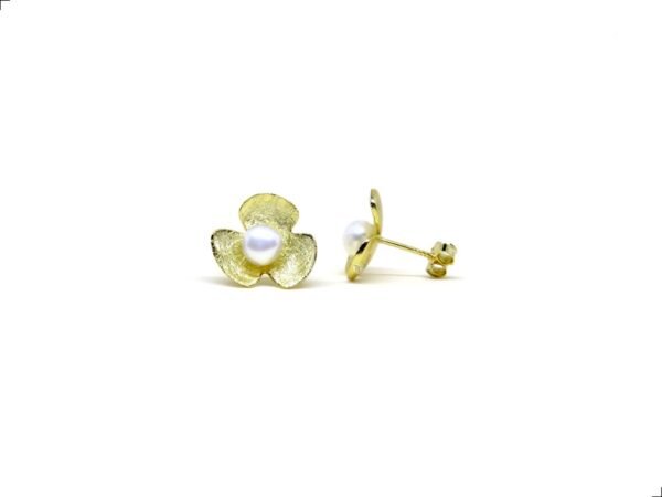 Aretes Clover Plata De 1ra ley 925 Perla Natural By Thiago Turcott® - Image 3