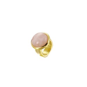 Anillo Cuarzo Rosa Natural Titanio 18k Padua By Thiago Turcott®