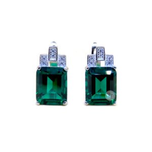 Aretes Esmeralda Queem Plata De 1ra Ley 925 By Thiago Turcott®