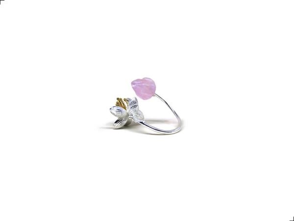 Anillo Cuarzo Rosa Plata 1ra Ley 925 Fiore By Thiago Turcott® - Image 2