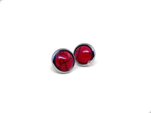 Aretes Coral Cultivado Button Titanio 18k By Thiago Turcott® - Image 2