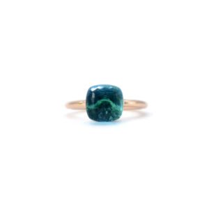 Anillo Solitario Nudo Topaz Sky Plata 1ra Ley 925 Bitono