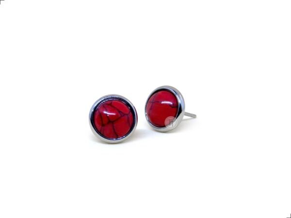 Aretes Coral Cultivado Button Titanio 18k By Thiago Turcott® - Image 4