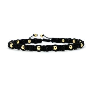 Pulsera Shambhala Negra Oro 14k By Thiago Turcott®