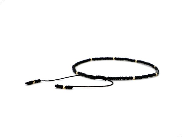 Pulsera Coral Negro Oro Italiano 14k Protección By Thi Tur® - Image 3