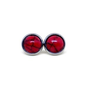 Aretes Coral Cultivado Button Titanio 18k By Thiago Turcott®