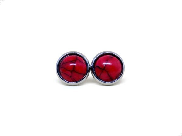 Aretes Coral Cultivado Button Titanio 18k By Thiago Turcott®