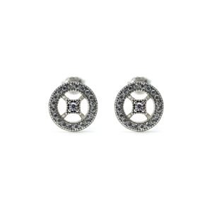 Aretes Plata 1ra Ley 925 Círculo Rombo By Thiago Turcott®