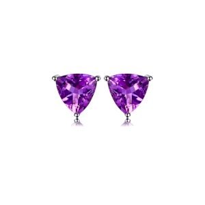 Aretes Amatista Natural Trillion Plata De 1ra Ley 925 By Thiago Turcott®
