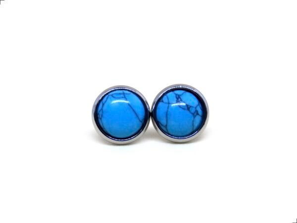 Aretes Turquesa Button Titanio 18k By Thiago Turcott®