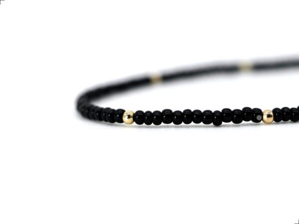 Pulsera Coral Negro Oro Italiano 14k Protección By Thi Tur® - Image 2