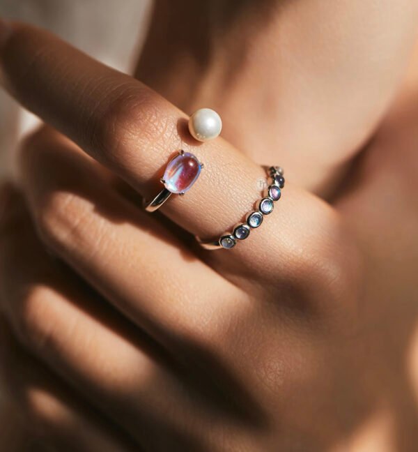 Anillo Piedra Luna Camino Balls Plata 1ra Ley 925 By Thiago Turcott® - Image 2