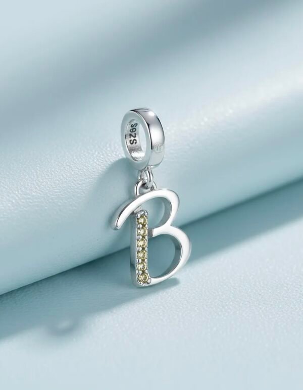 Charm Letra B Citrino Plata 1ra Ley 925 By Thiago Turcott® - Image 2